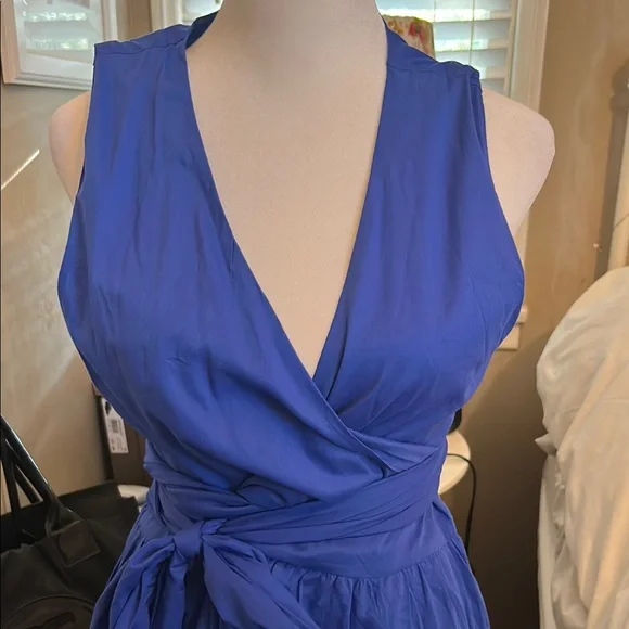 Banana Republic Factory Blue Wrap Maxi Dress - Picture 2 of 4